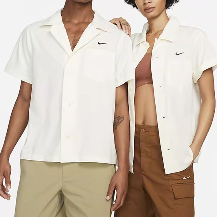 SB Мужская рубашка для боулинга с коротким рукавом и логотипом, белая Nike, белый — фото 3