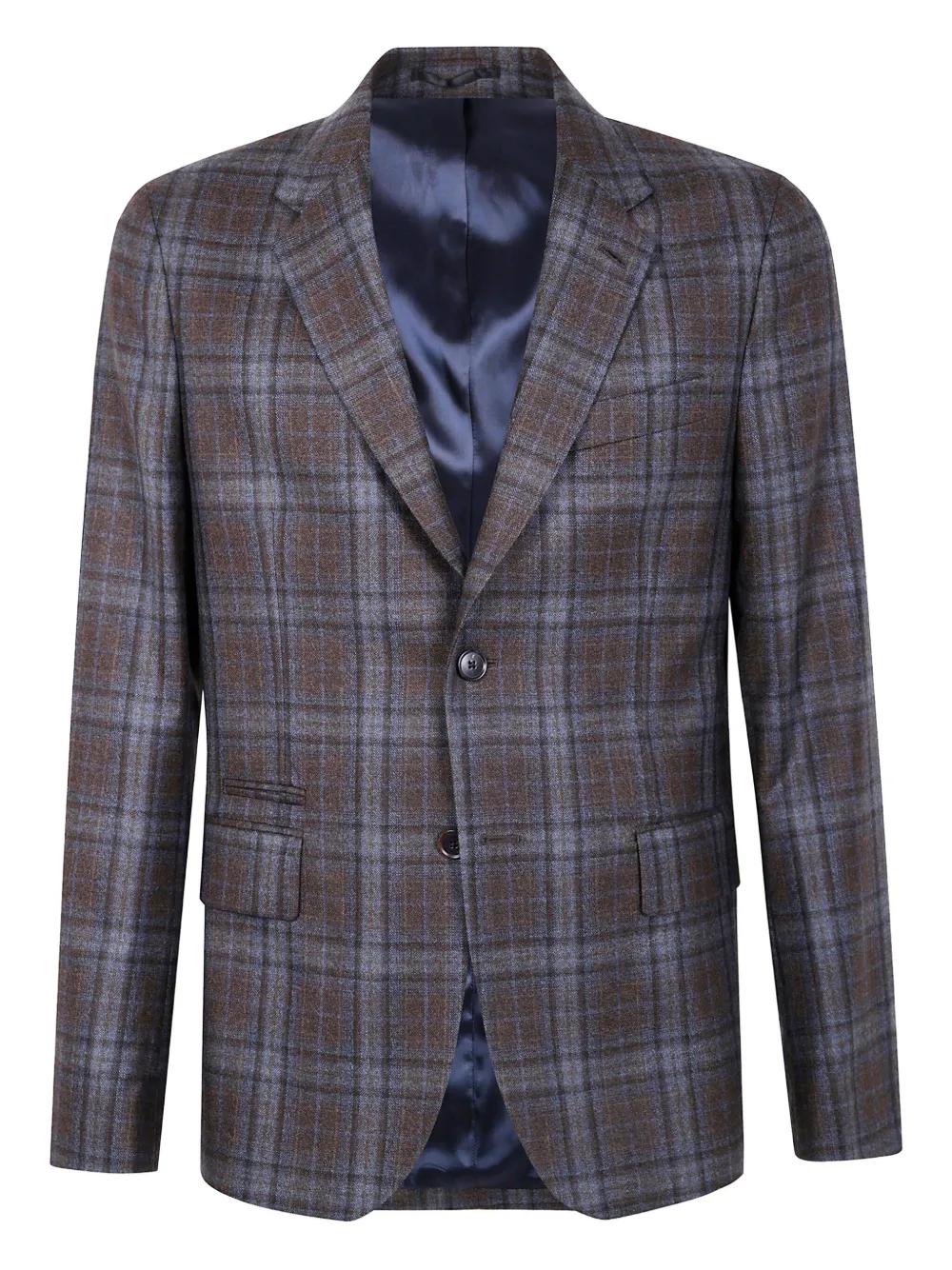 

Шерстяной блейзер в клетку Paul Smith, коричневый