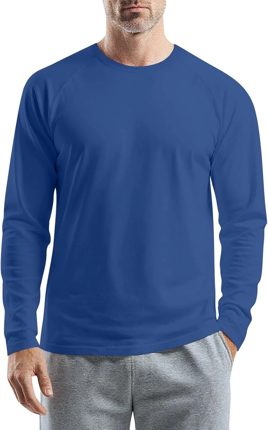 

Мужская футболка с длинным рукавом, однотонная