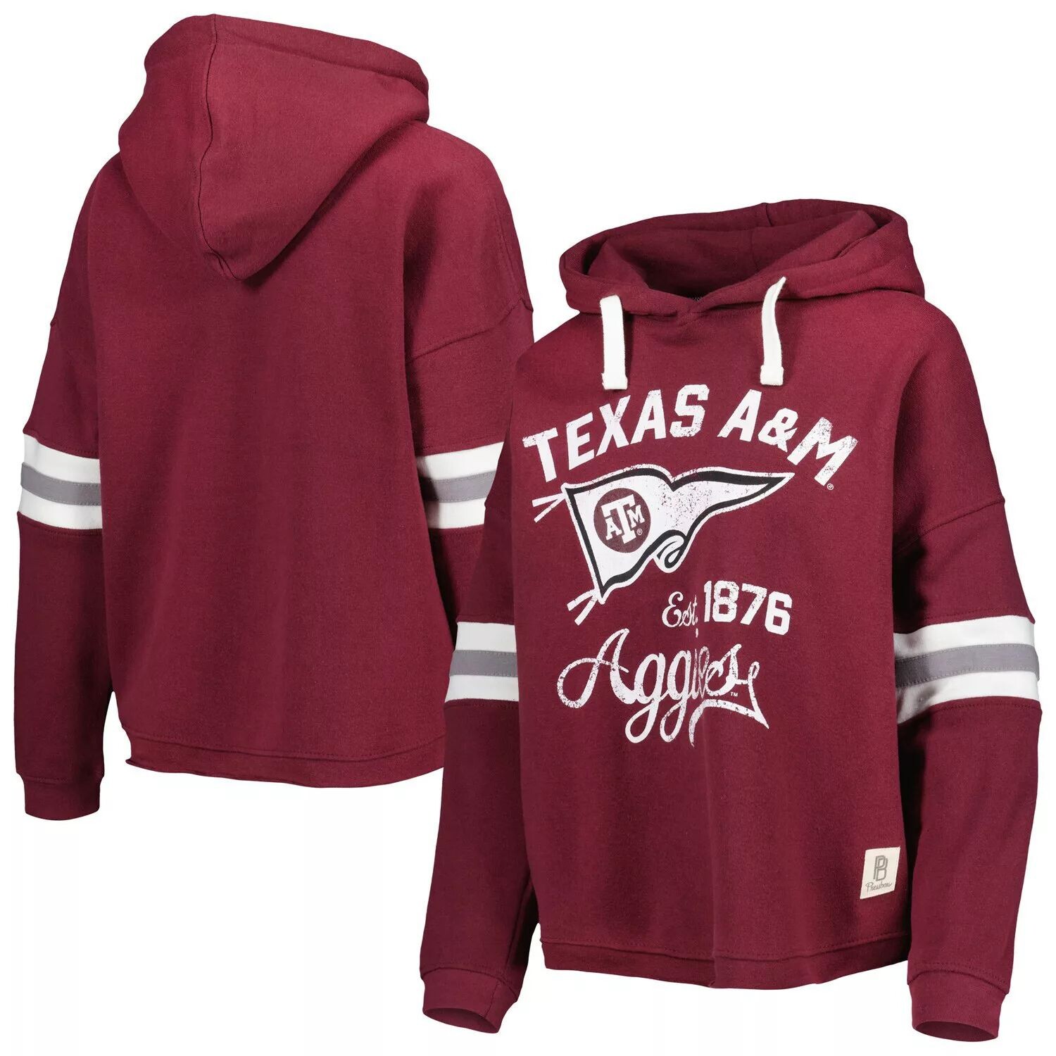 

Женский пуловер с капюшоном Pressbox Maroon Texas A&M Aggies Super Pennant