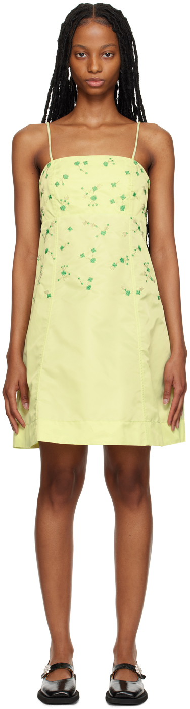 

SSENSE Эксклюзивное зеленое мини-платье GANNI, Lily green