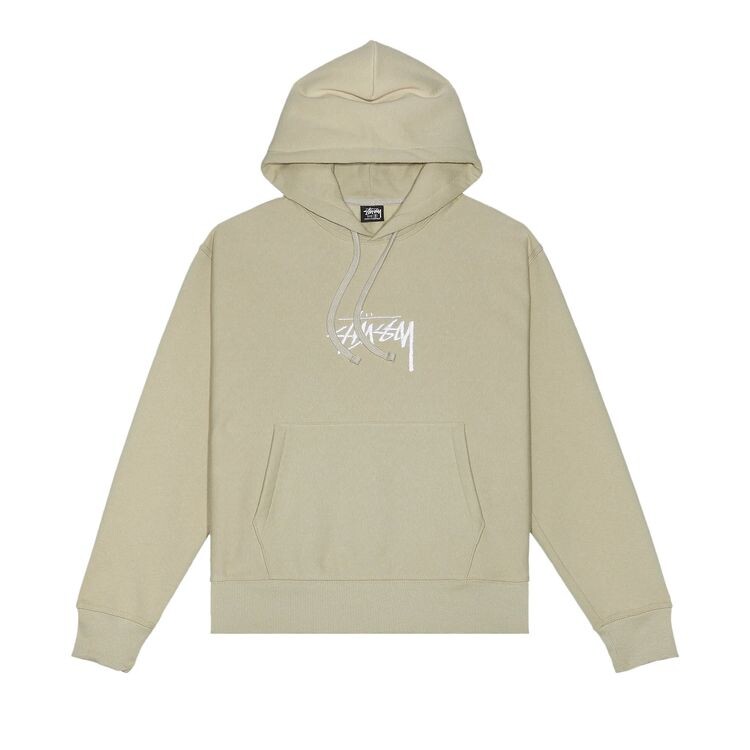 

Худи Stussy Stock Logo Appliqué Hood Khaki, коричневый
