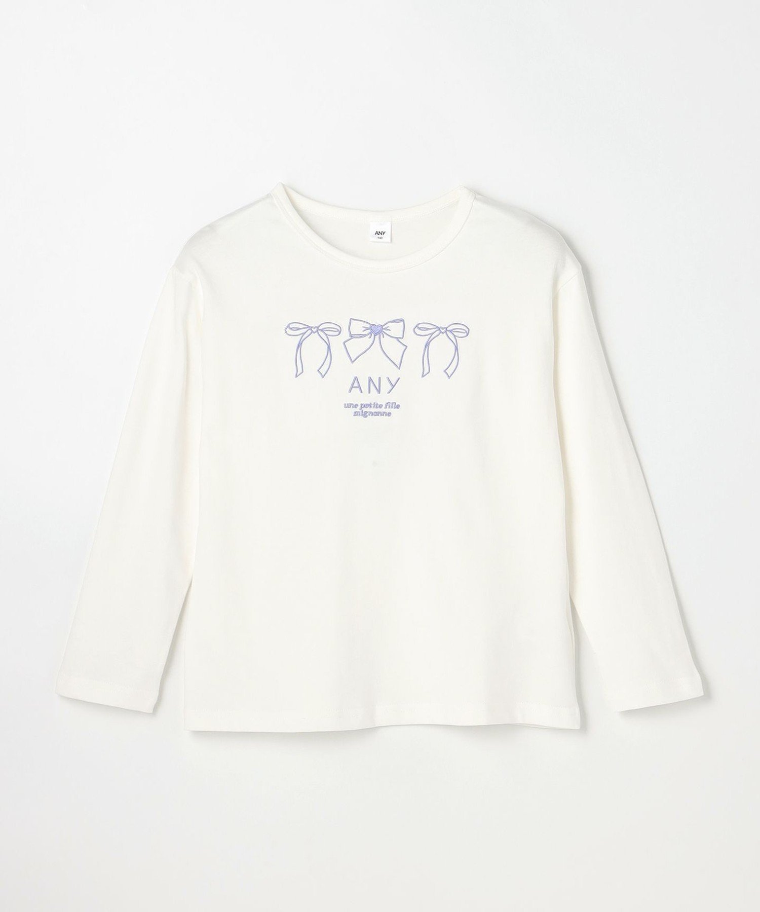 Любая футболка с длинным рукавом с вышивкой ANY KIDS, Off-white [001] — фото 4