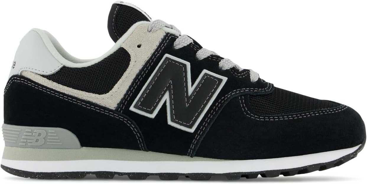 Кроссовки New Balance Kids' 574 V1 на шнуровке, черно-белый — фото 2