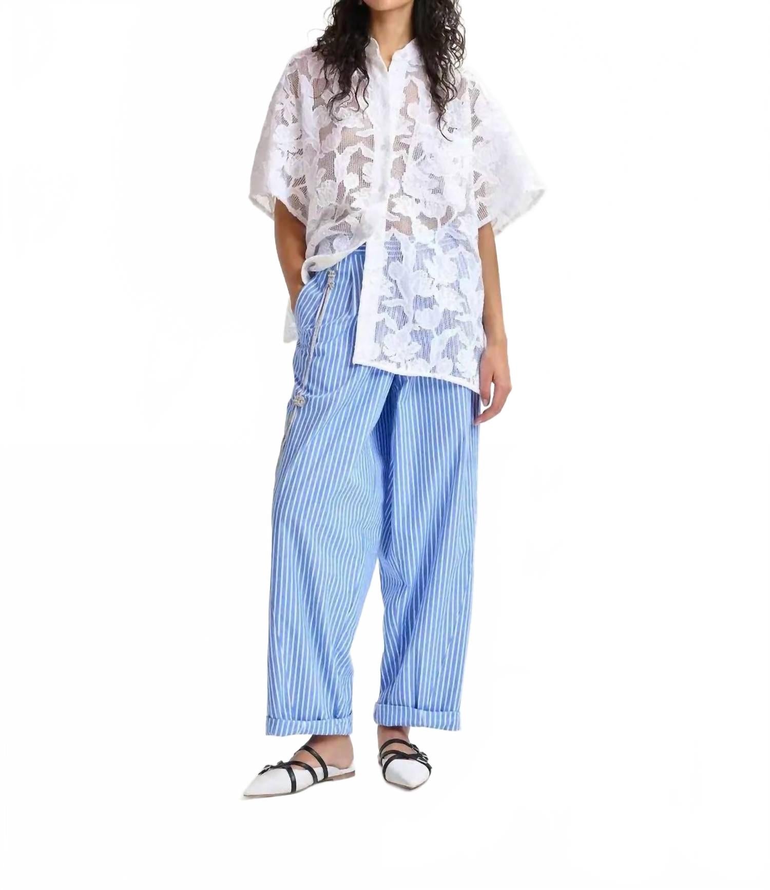 

Хоки широкие брюки в сине-белом цвете ESSENTIAL ANTWERP