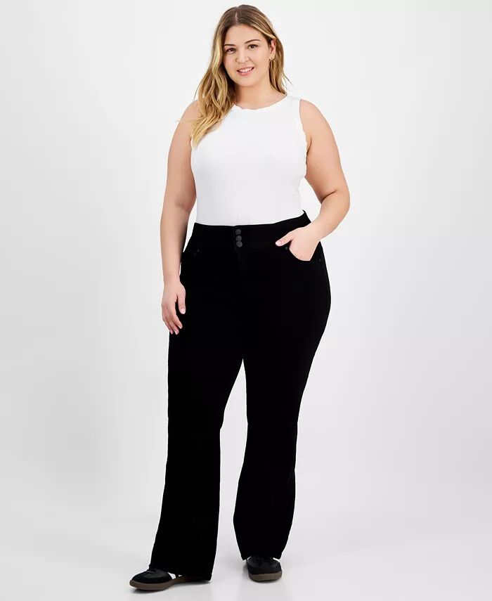 

Трендовые джинсы размера плюс с высокой посадкой Curvy Bootcut Celebrity Pink, черный