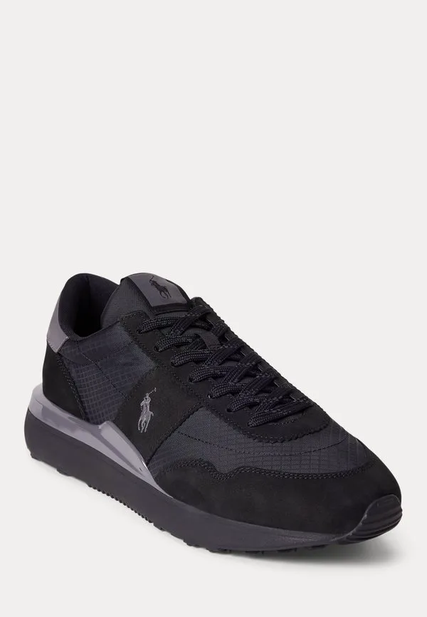 Кроссовки train 89 из нубука и оксфордской кожи Polo Ralph Lauren, Black/Grey — фото 2