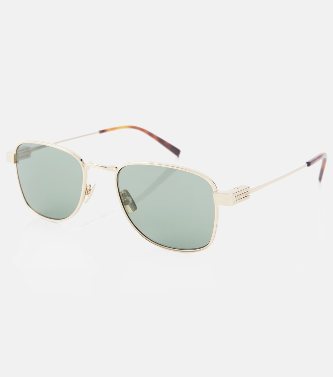 Солнцезащитные очки SL741 авиатор Saint Laurent, Gold-Gold-Green — фото 4