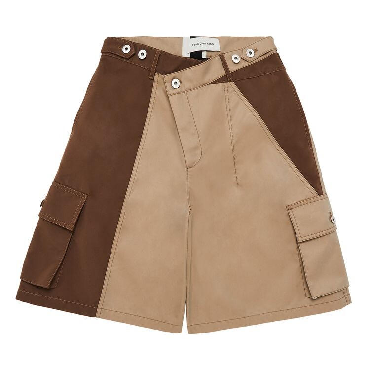 

Шорты Feng Chen Wang Patchwork Shorts Khaki/Brown, желто-коричневый