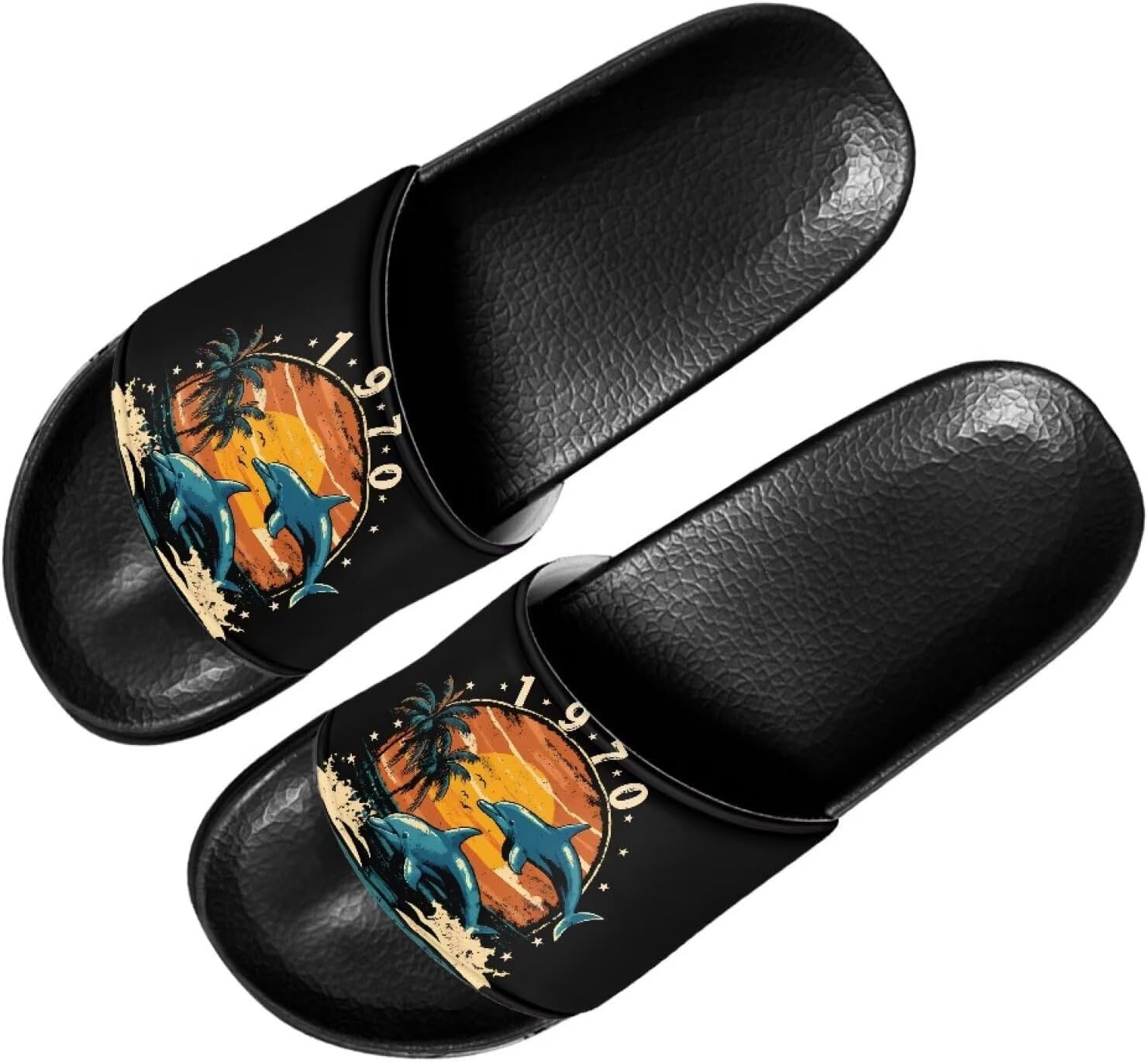 

Мужские шлепанцы Quxjehoe, быстросохнущие для душа, противоскользящие, легкие летние сандалии, размеры США 5-14, Dolphin