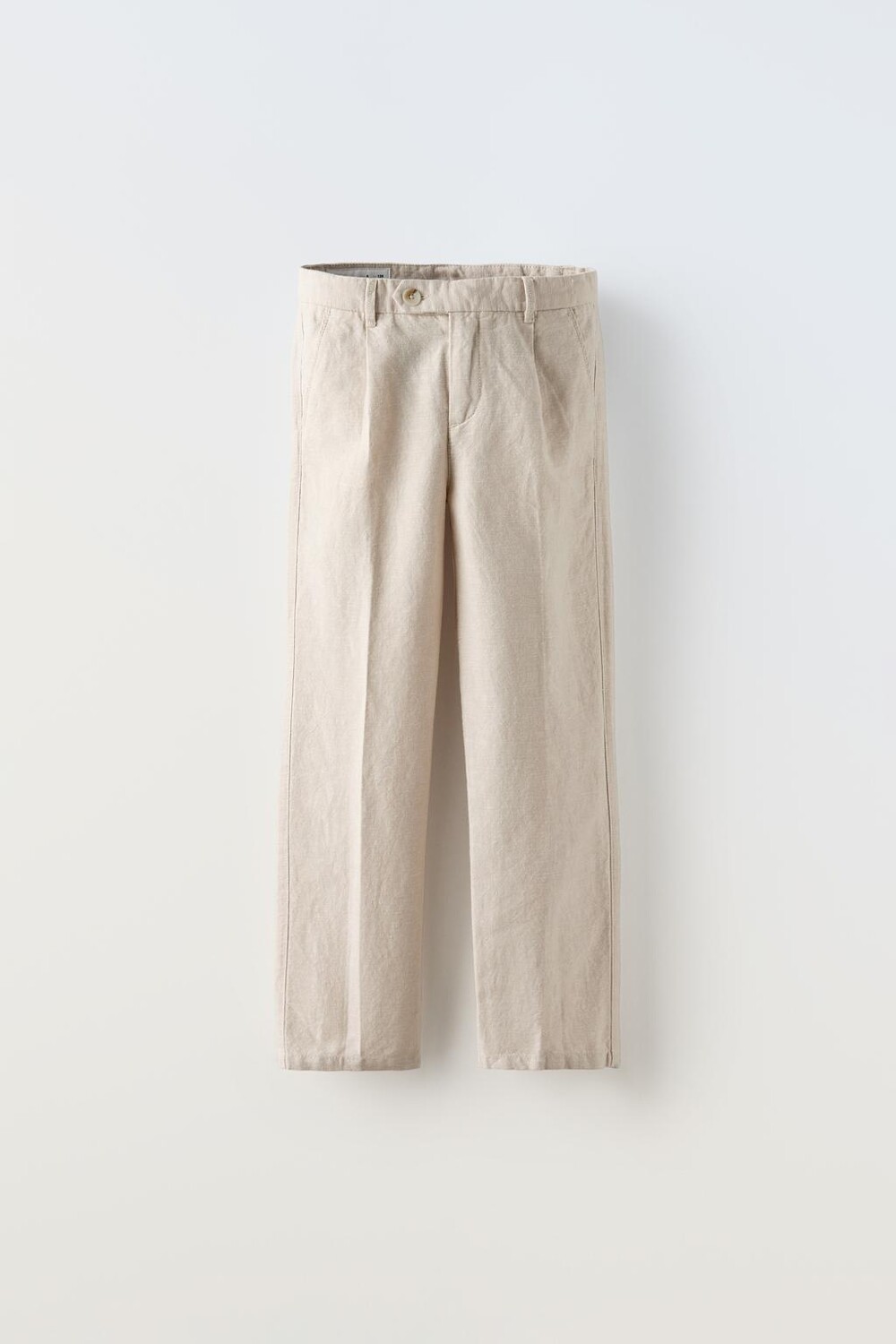

Льняные узкие брюки ZARA, бежевый