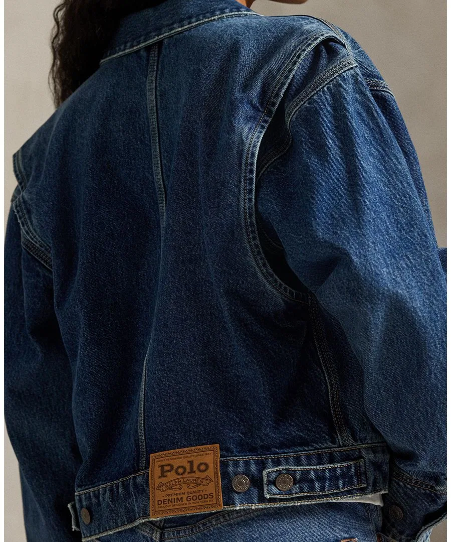 Женская джинсовая куртка с широким воротником Polo Ralph Lauren — фото 4