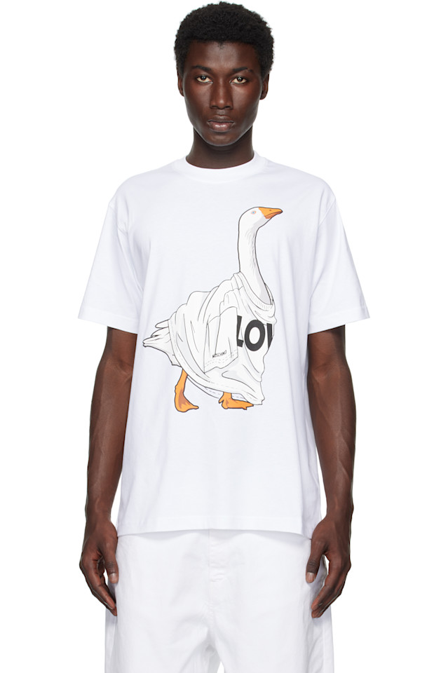 

Футболка из органического хлопка Goose Moschino, белый