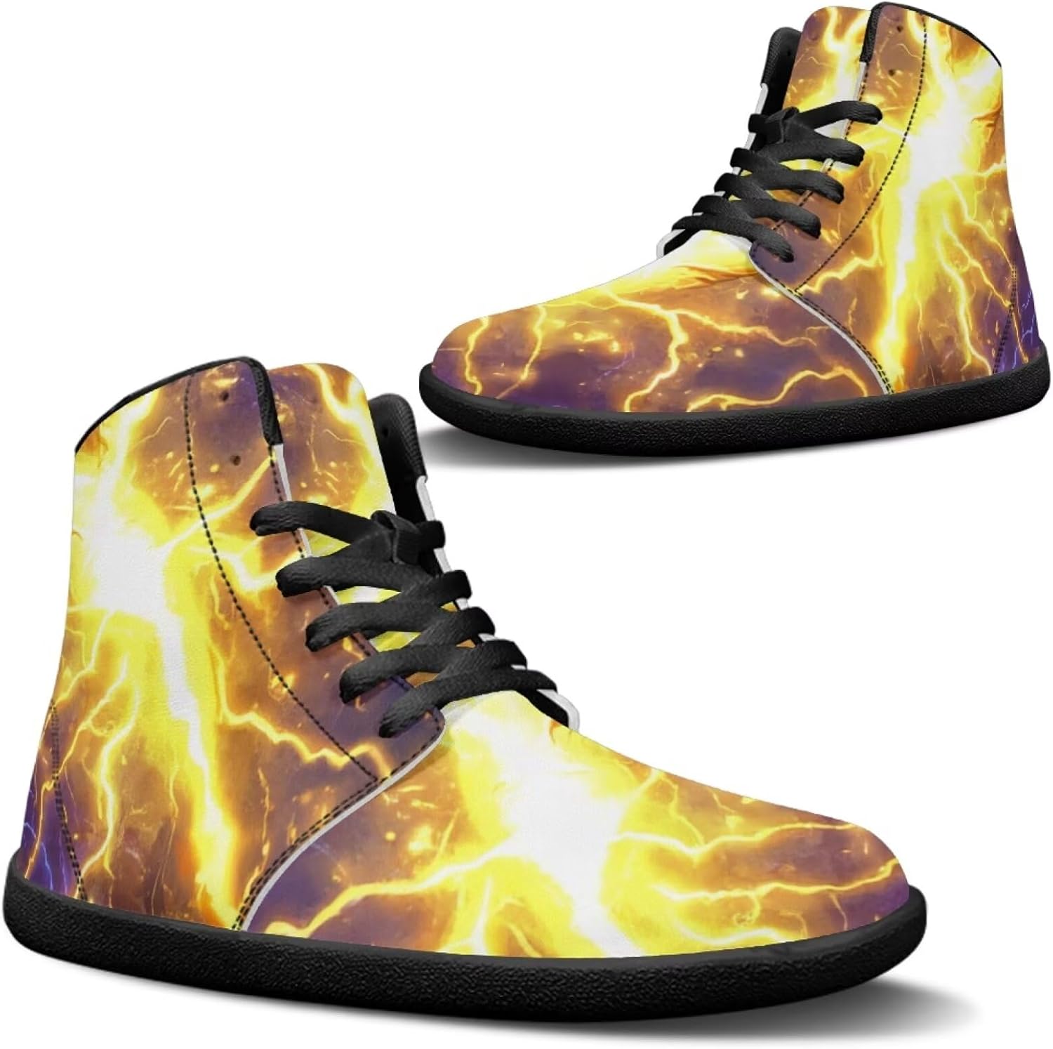 

Мужские прогулочные кроссовки Jeiento с узором природы, высокие, для бега, с широкой носочной частью, желтый