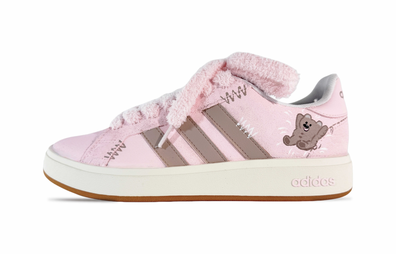 

Adidas Grand Court Base 00s JiaYue, розовые плюшевые медведи, термопокрытие, устойчивые к истиранию, низкие кроссовки для скейтбординга Unisex