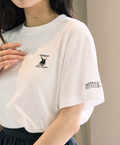 

Футболка поло с коротким рукавом, круглым вырезом и односторонней вышивкой, бренд Greenwich Polo Club, белый