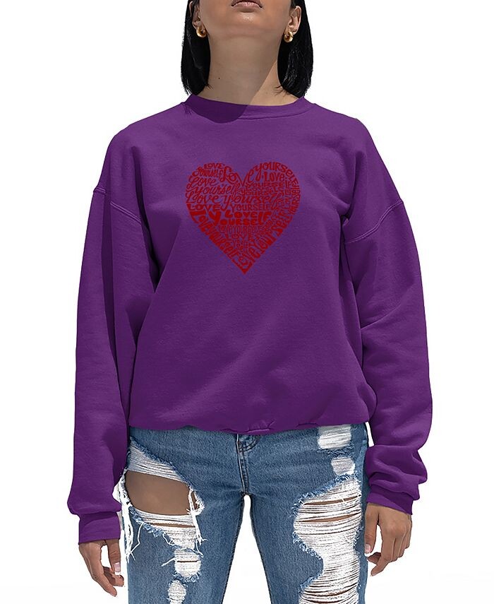 

Женский свитшот с круглым вырезом Love Yourself Word Art LA Pop Art, фиолетовый