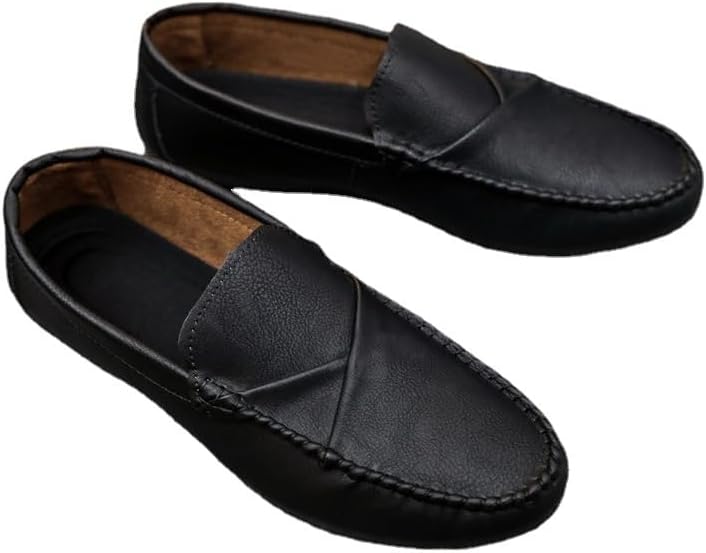 

Мужские кожаные слипоны мокасины, повседневная обувь, мягкие для вождения, дышащие, для весны, лета и осени Hhhchpm, черный