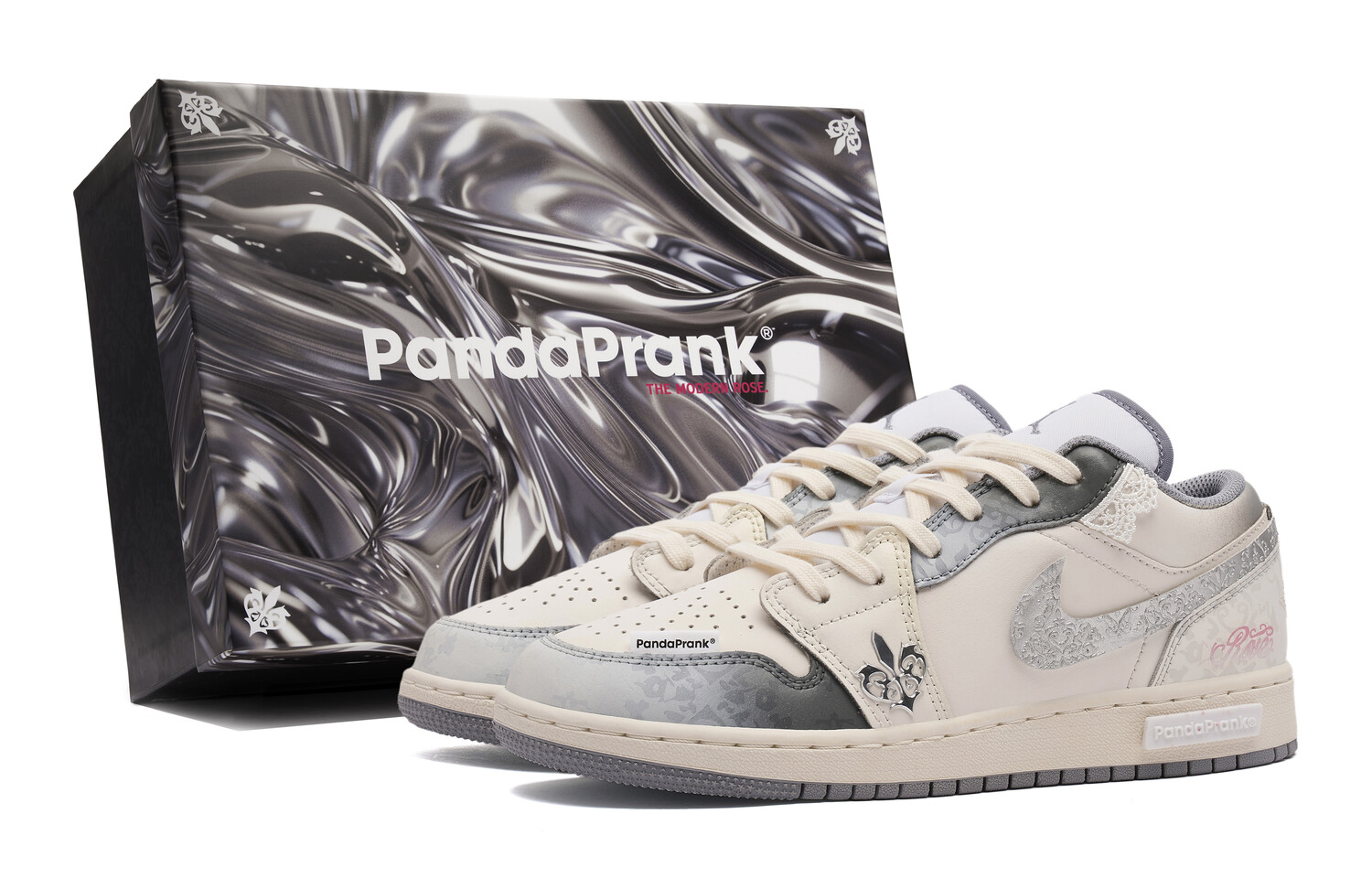 

Jordan Air Jordan 1 винтажные баскетбольные кроссовки женские, Black rice silver