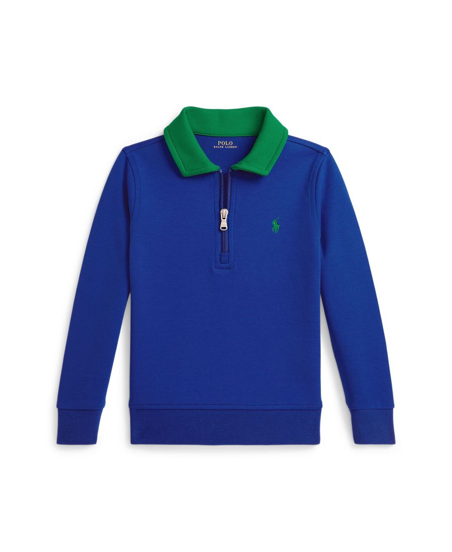 

Детская трикотажная толстовка с воротником, размер 2-7 Polo Ralph Lauren, Blue