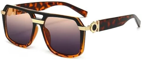 

Солнцезащитные очки большого квадратного размера 2027 года для женщин и мужчин, женские очки в крупной оправе с защитой от УФ-излучения UV400 MTZJH, Leopard