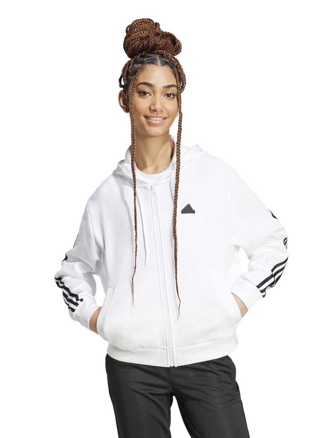 

Толстовка Adidas Sportswear Future Icons 3-Stripes Full Zip Hoodie, белый