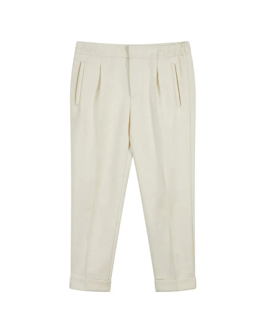 Брюки Reiss Brighton с плиссировкой и свободным кроем, белый
