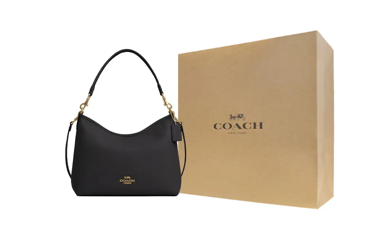 

COACH Лаурел Кожаная переносная сумка через плечо женская золото и черный