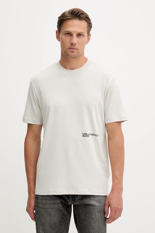 

Хлопковая футболка Karl Lagerfeld Jeans, бежевый