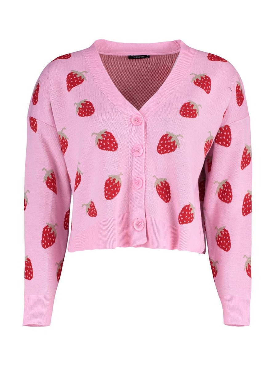 

Вязаный кардиган Trendyol Curve, светло-розовый