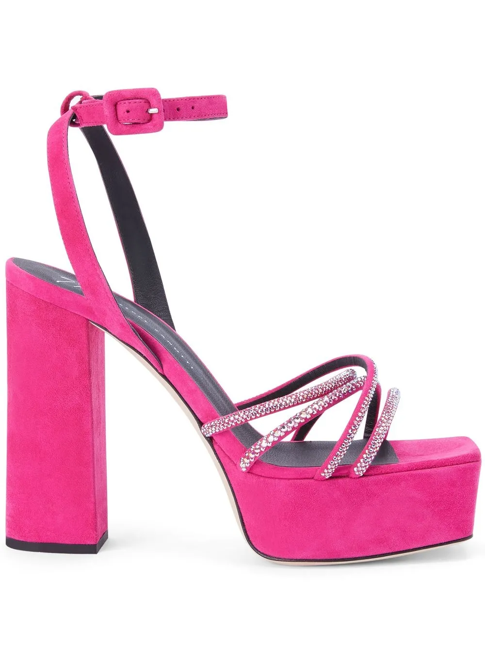 Декорированные босоножки Arhama на платформе Giuseppe Zanotti, розовый