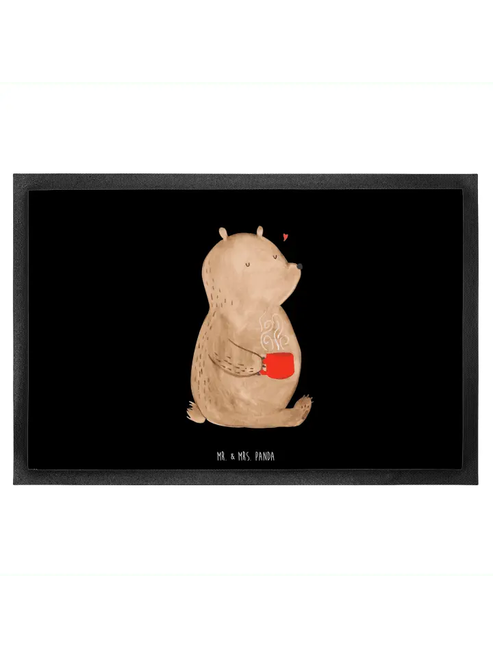 

Коврик Mr & Mrs Panda Bär Kaffee ohne Spruch, черный