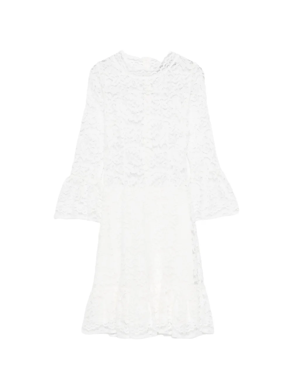 

Миди-платье с кружевной оборкой Pnk, белый
