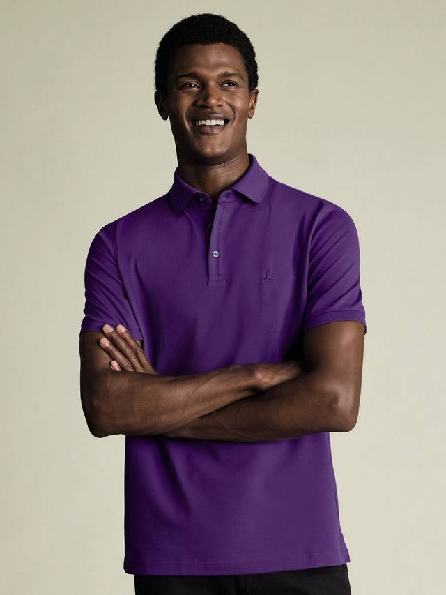 

Короткий рукав поло из хлопковой смеси Charles Tyrwhitt, Purple