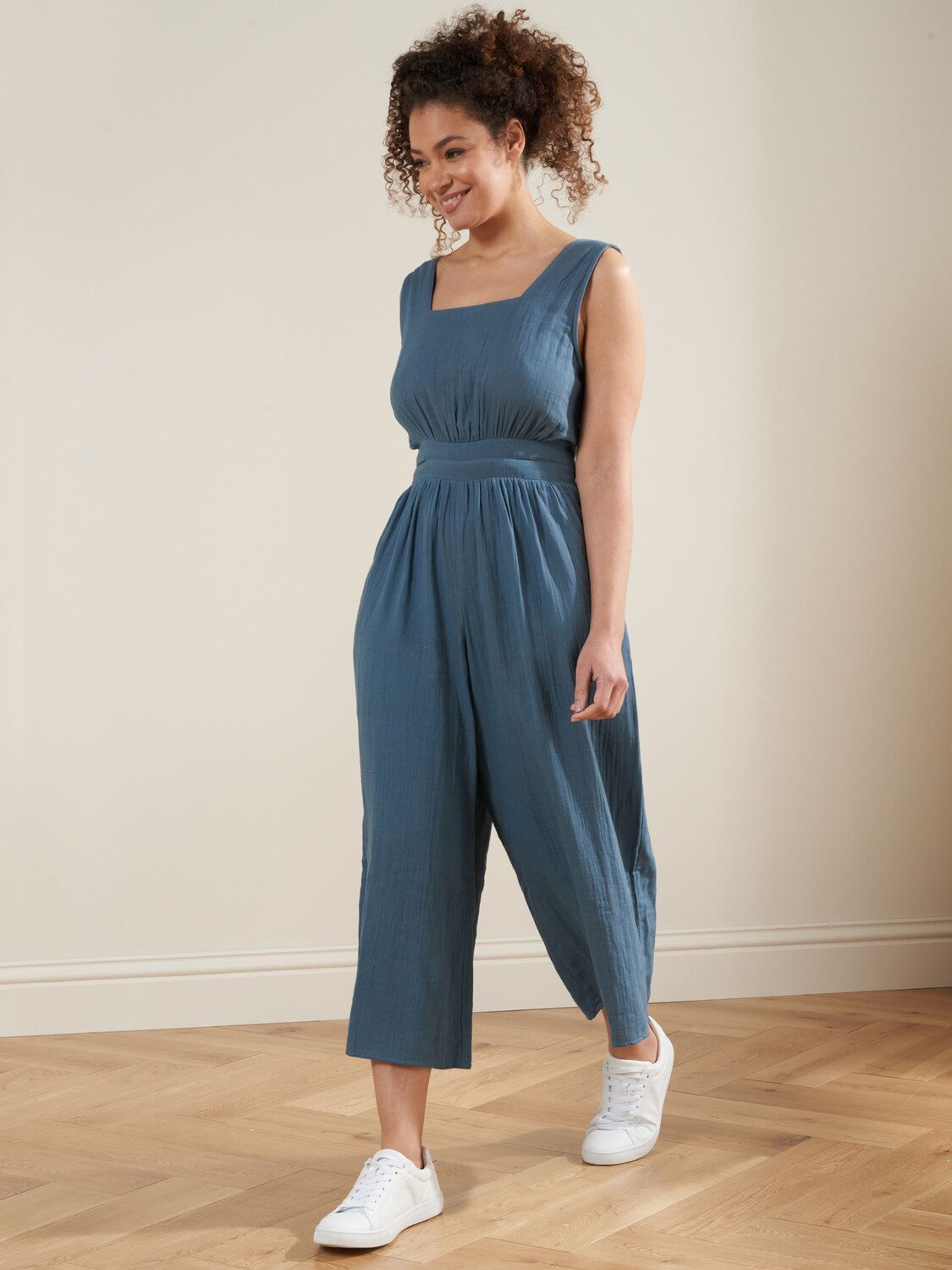 

Комбинезон из марлевой ткани Truly Cotton, синий