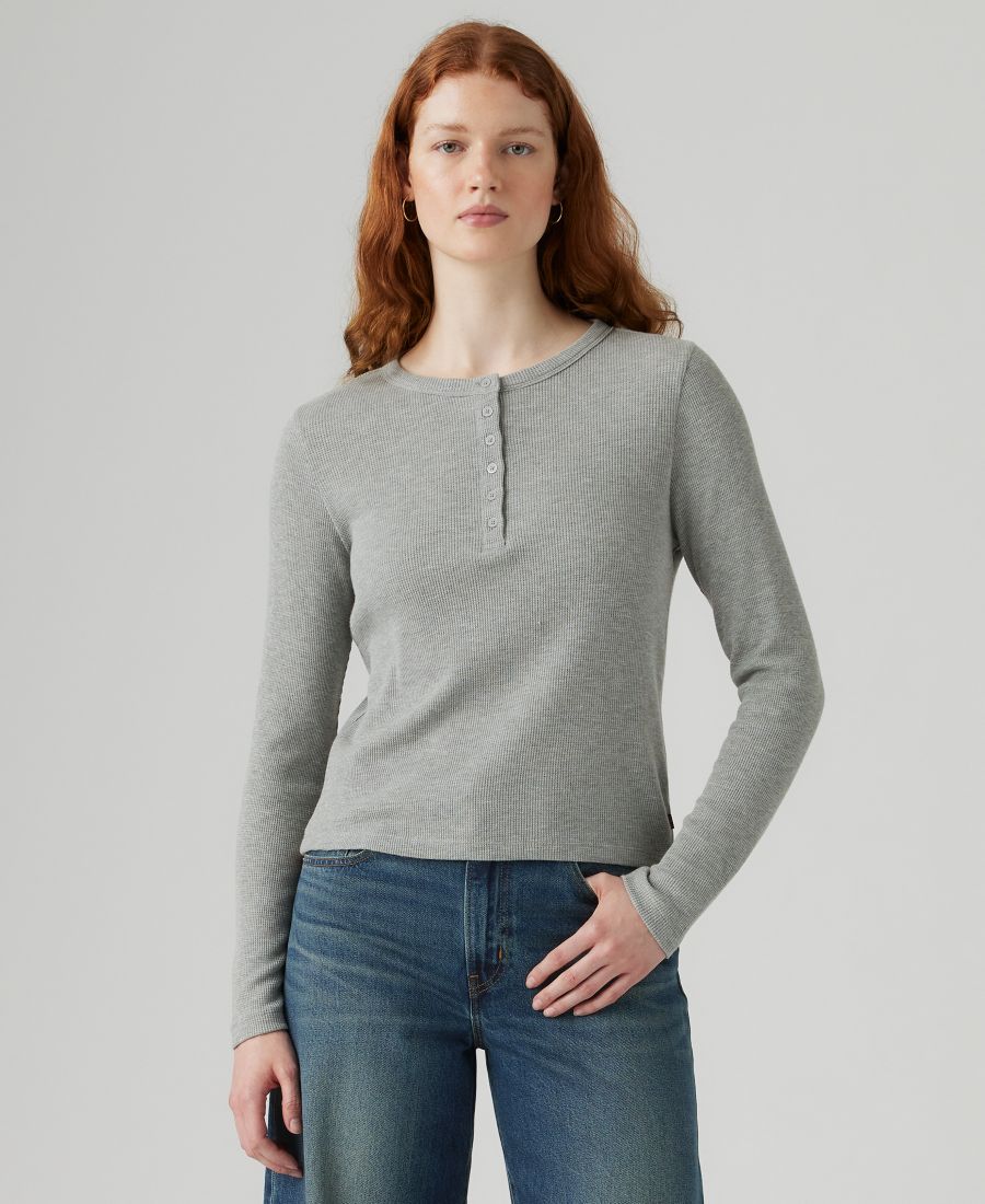 

Женская футболка с длинными рукавами Dana Henley Levi's, Medium Heather Gray