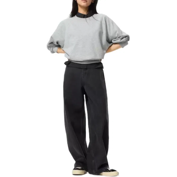 Джинсы женские dark gray moderate tapered pants UNIQLO