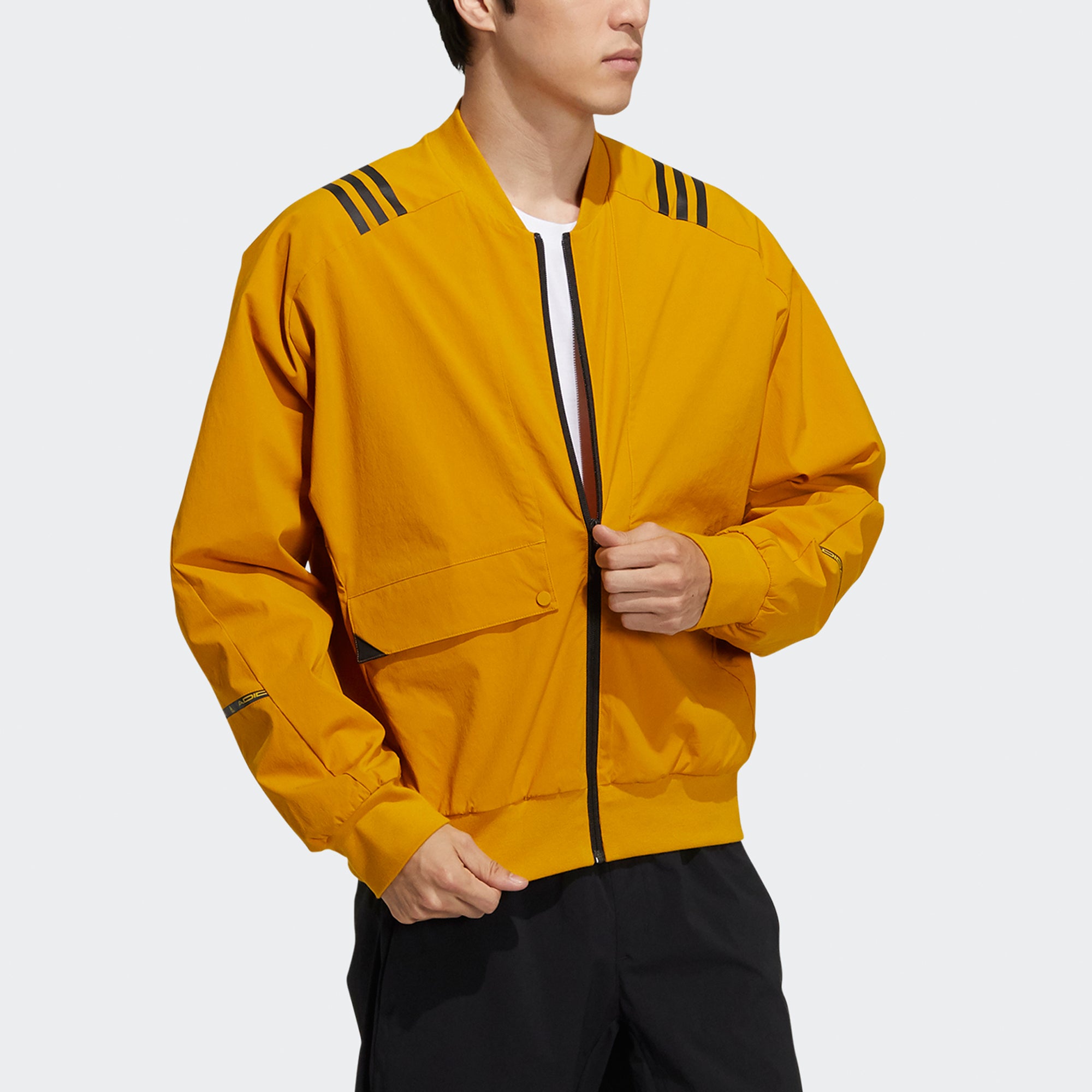 Куртка adidas Th Wv Bomb Jkt Stripe Printing Sports Jacket Gold Color H40234 — фото 4