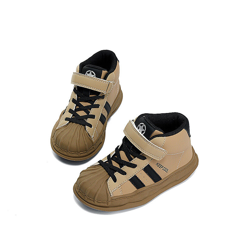 Кроссовки Jeep Kids Skateboarding Shoes Kids High-top Black/Brown, коричневый — фото 4