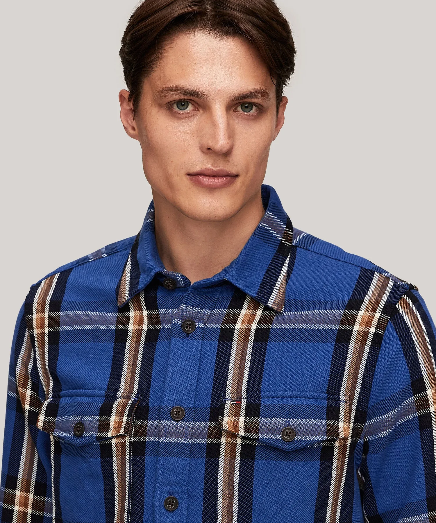 Унисекс клетчатая рубашка из хлопка TOMMY HILFIGER мультиколор — фото 3