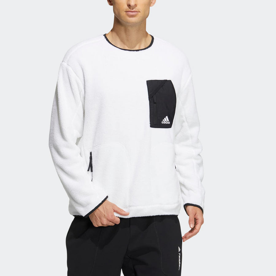 Худи adidas Fleece Crew Sw Logo, белый — фото 2