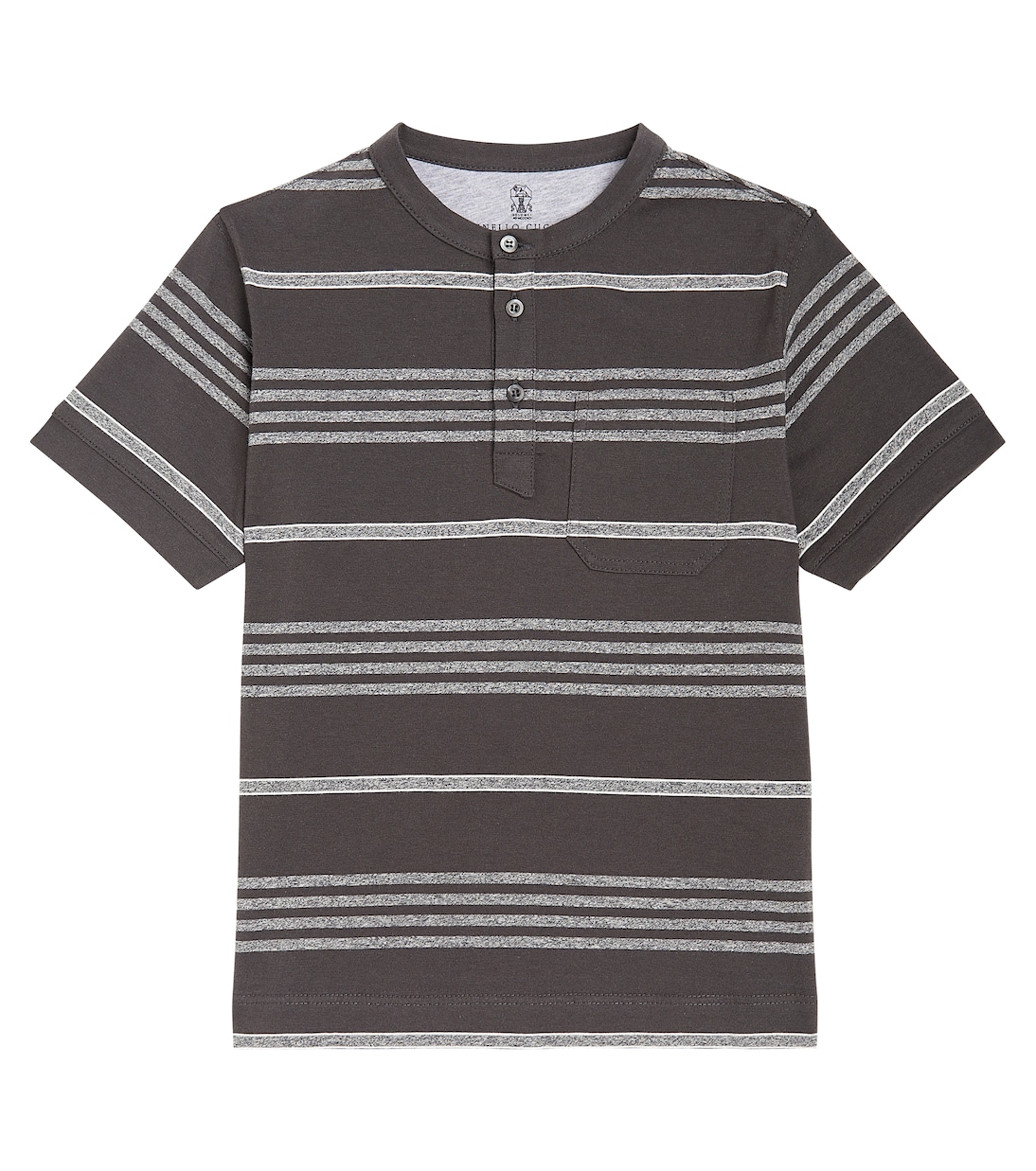 

Футболка из хлопкового джерси в полоску Brunello Cucinelli Kids, Grey+Dark Grey