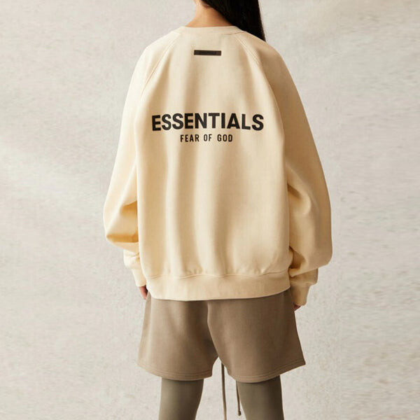 Толстовка Fear of God Essentials SS21 Pull-Over Crewneck Buttercream Cream, бежевый — фото 4