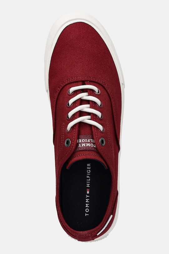 Кроссовки TH HI VULC LOW OXFORD TWILL Tommy Hilfiger, бордовый — фото 4