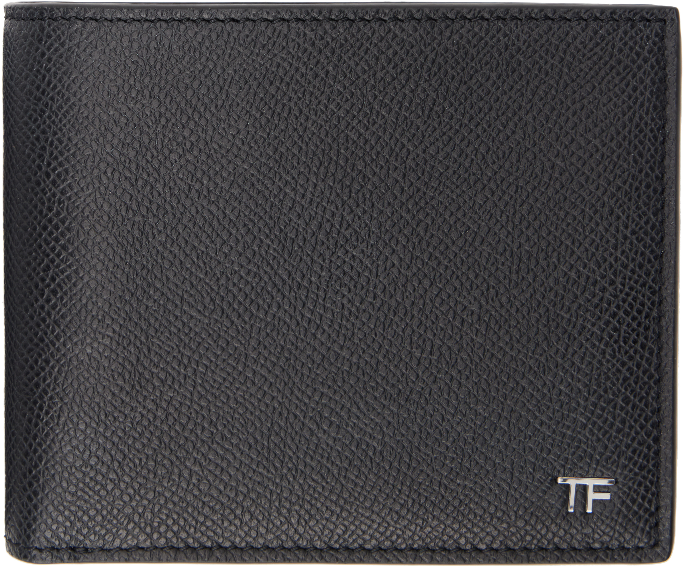 

Кошелек из мелкозернистой кожи с двойным сложением TOM FORD, черный