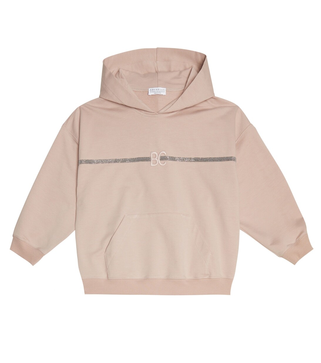 

Украшенное худи из хлопка Brunello Cucinelli, розовый