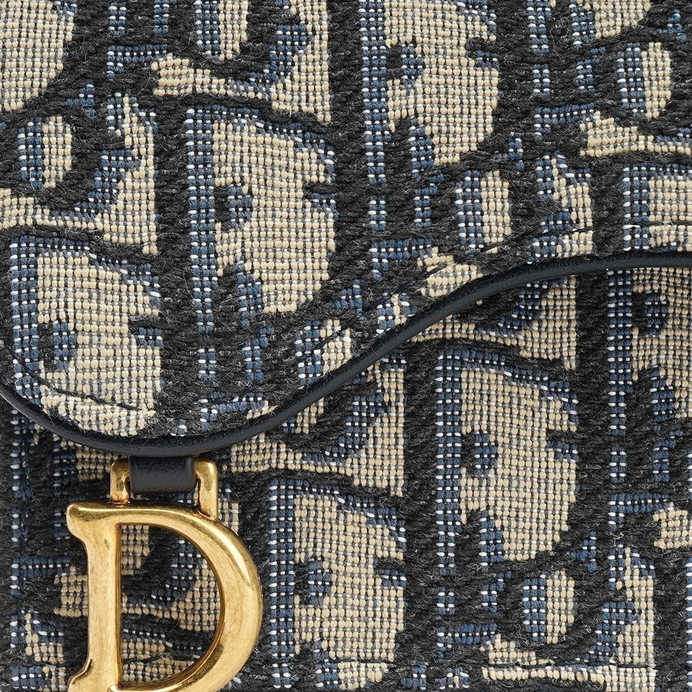 DIOR Кожаный картхолдер женский джинсовый синий — фото 4