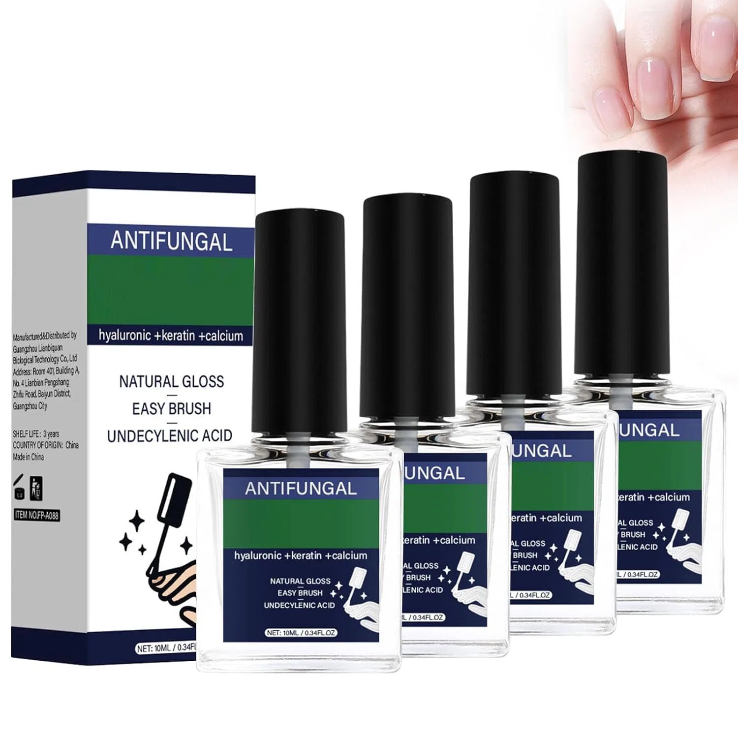 Набор для ухода за ногтями с гиалуроновой кислотой, 5 шт. Generisch, Pack Of 4