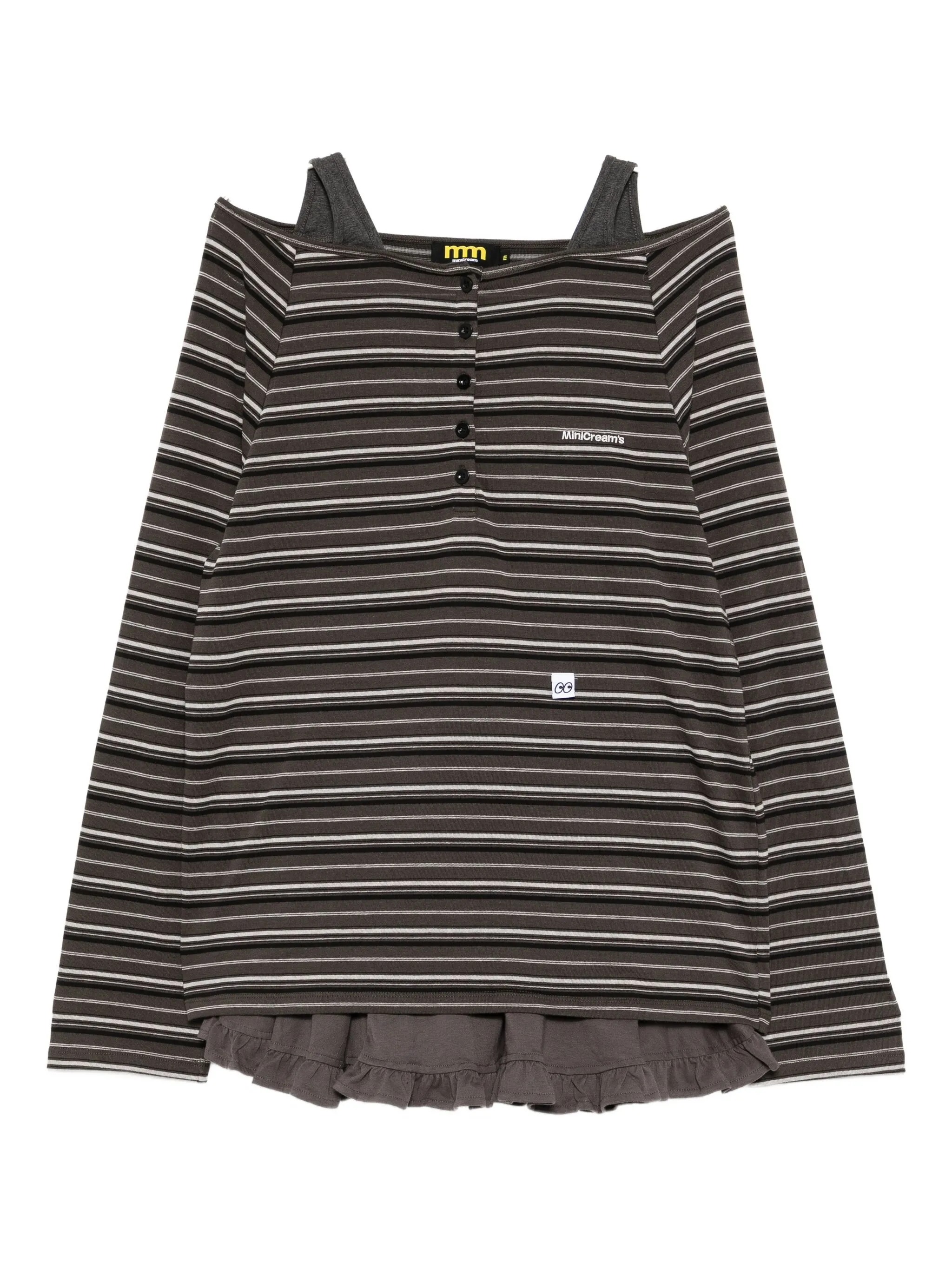 

Комплект из футболки и юбки с вышитым логотипом Mini Cream, серый