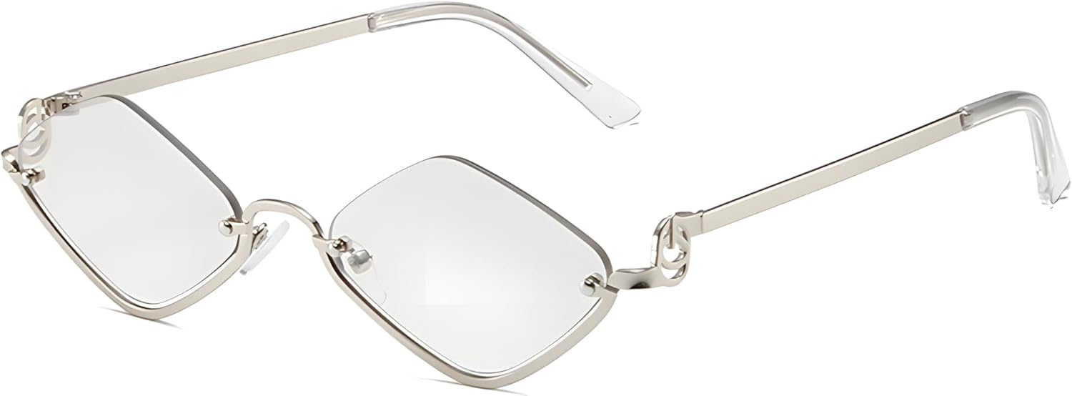 

Женские солнцезащитные очки Heptagram Retro Small Metal Sunglasses, асимметричная полуободковая оправа, модные, легкие, узкие, золотистого цвета, защита от ультрафиолета UV400 HEPTAGRAM 7, Silver Frame Silver Lens